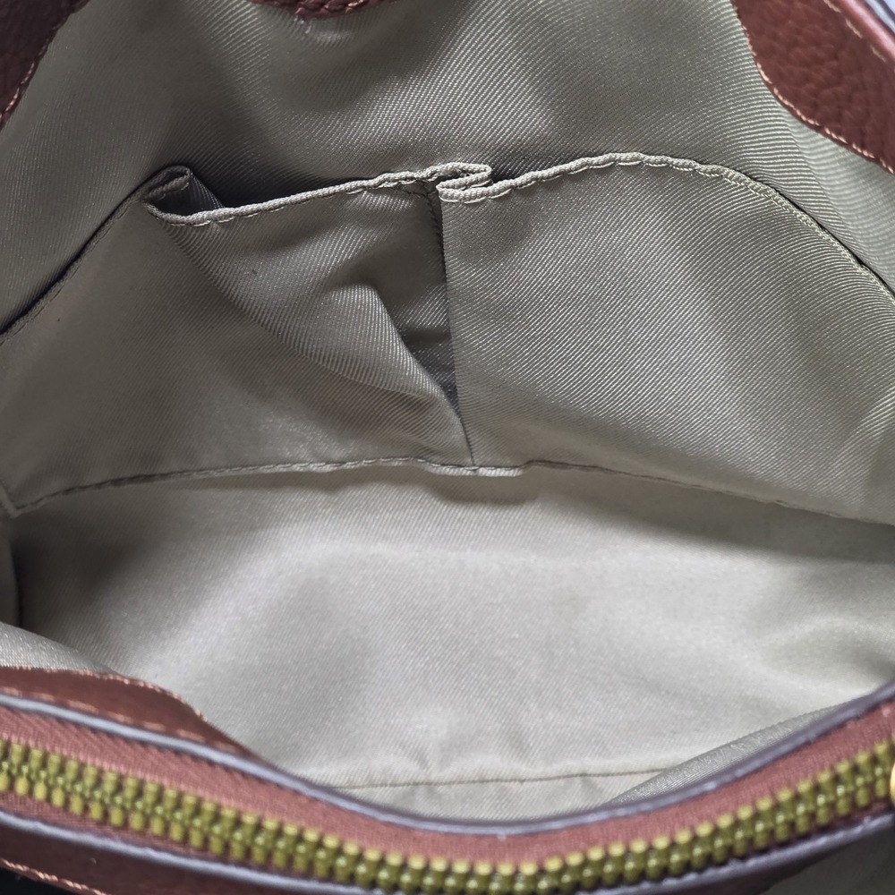 American Leather Co Luca Triple Entry Crossbody Purse Brown - Picture 10 of 16